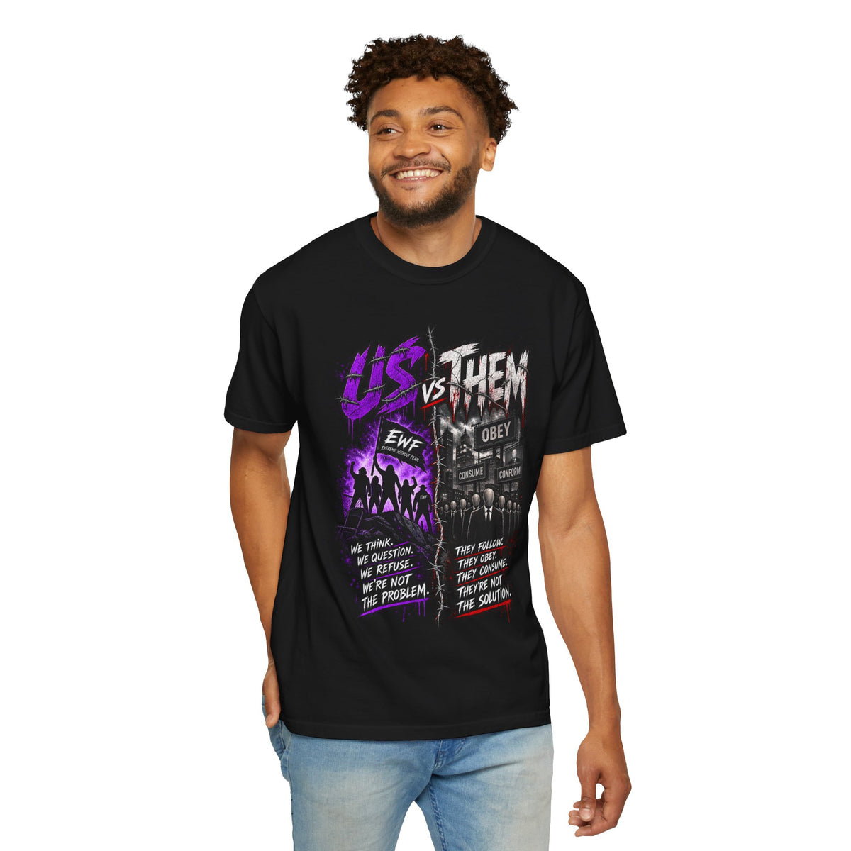 T-Shirt — "Us vs Them" Protest Graphic Tee