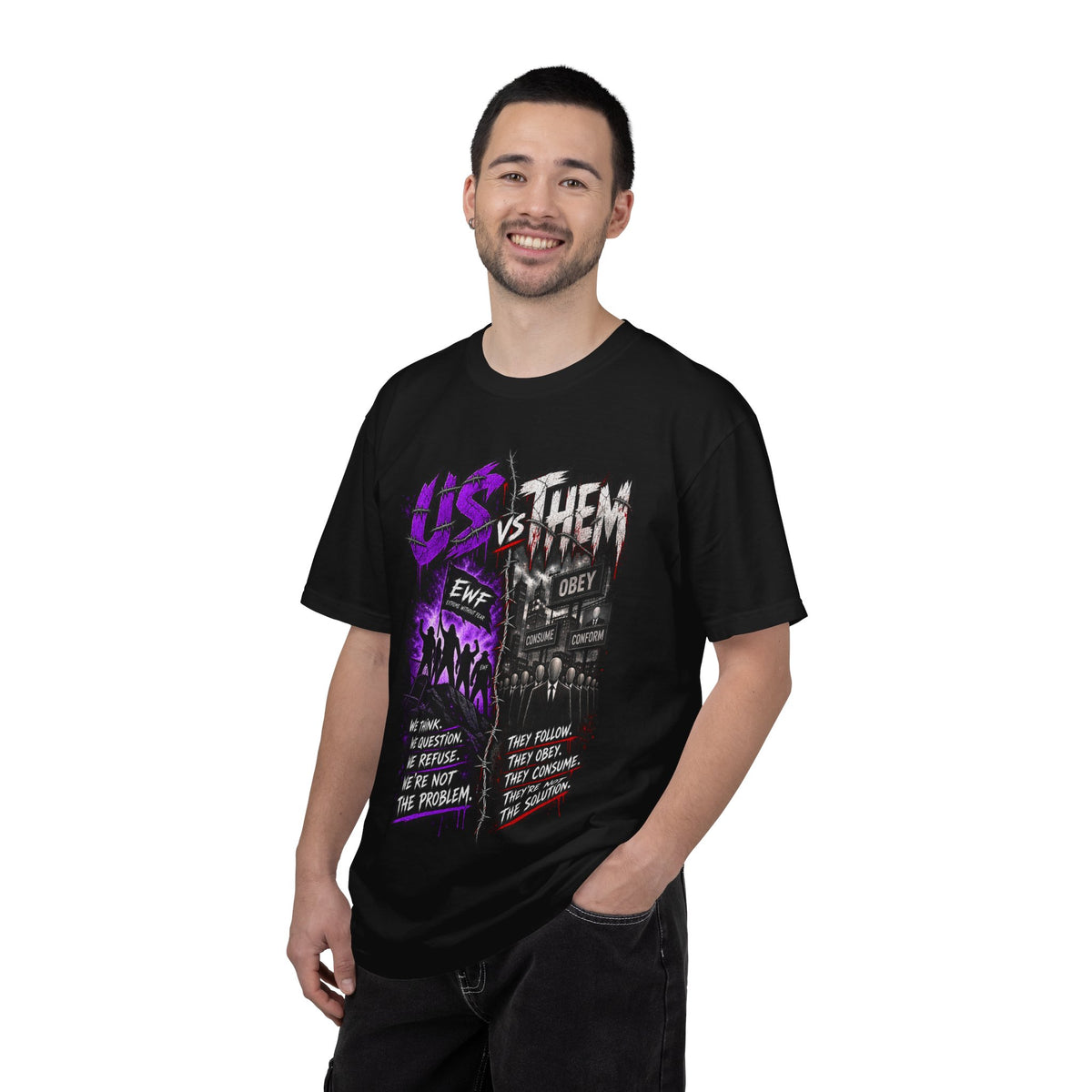 T-Shirt — "Us vs Them" Protest Graphic Tee